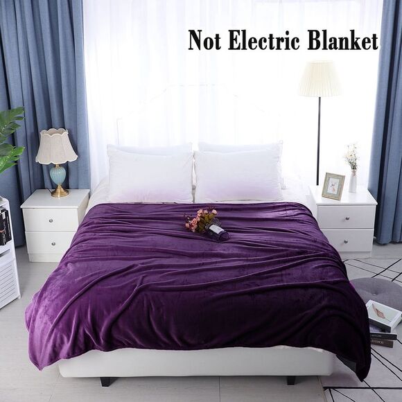 Flannel Fleece Blanket Full Size Soft Lightweight Bed Blanket for Sofa Blankets - Picture 2 of 6